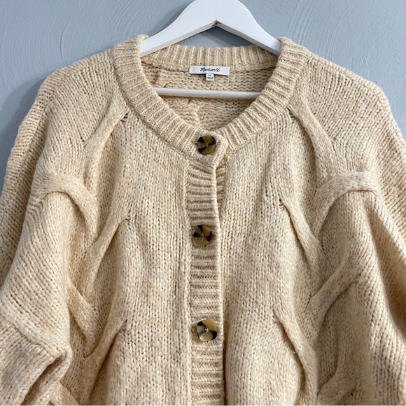 Madewell ashmont cable sweater cardigan XL wool blend # NH939 - Picture 4 of 13